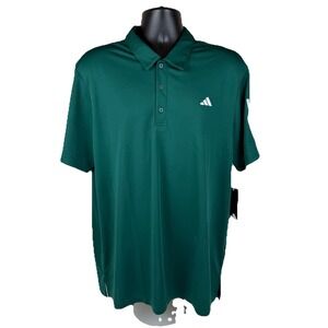 Adidas 3 Stripe Short Sleeve Polo Shirt Men's XL College Green ADVR0822 New $65